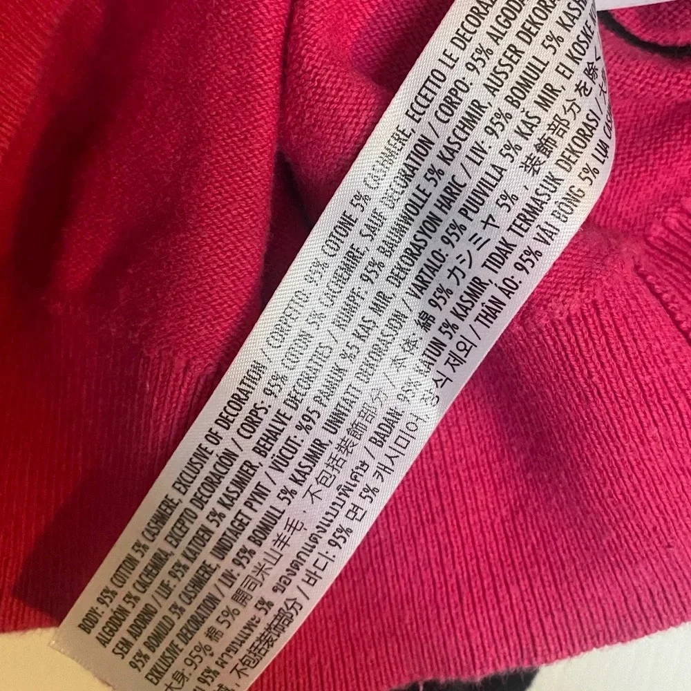Disney Mickey and Minnie Mouse Kids Cashmere Cardigan Size 9/10 Pink Embroidered - Picture 4 of 6